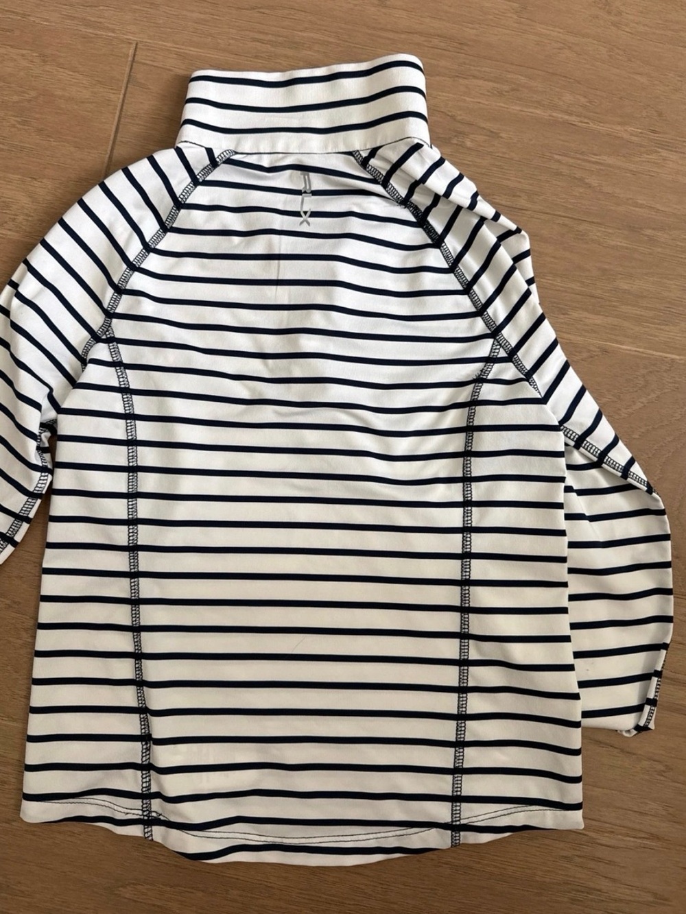 Girls 1/4 zip Ralph Lauren polo pullover navy and white with pink - size M 8-10 - Picture 3 of 4